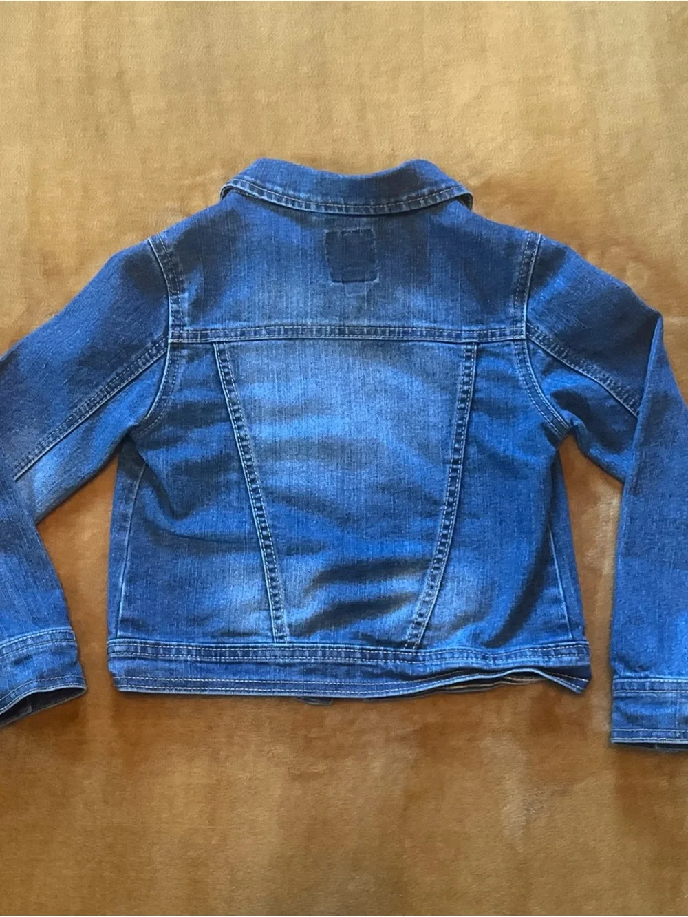 Children's Place Blue Jean Jacket Girls Size 5/6 Snap Front Denim Pockets School